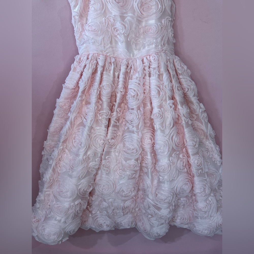 Chasing Fireflies Swirling Pink Roses Dress- Sz 7 - Picture 3 of 10